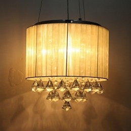 Elegante lámpara colgante de cristal con 4 luces