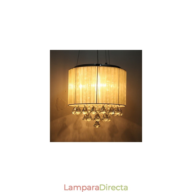 Elegante lámpara colgante de cristal con 4 luces