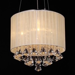 Elegante lámpara colgante de cristal con 4 luces