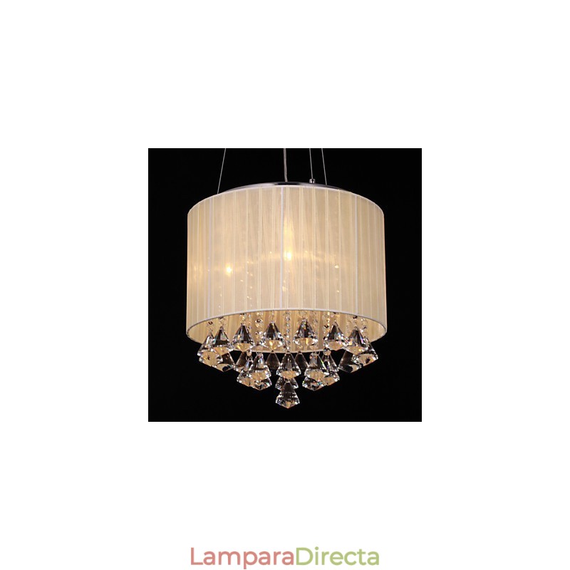 Elegante lámpara colgante de cristal con 4 luces