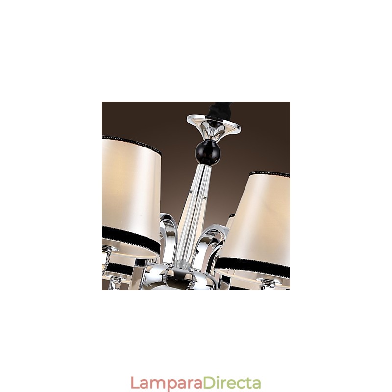 Lámpara de araña de metal cromado estilo cabaña rústica clásica contemporánea moderna para comedor