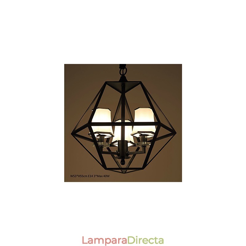 Lámparas colgantes de 3 luces de metal para exteriores de estilo campestre