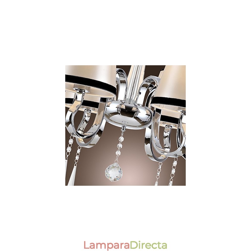 Lámpara de araña de metal cromado estilo cabaña rústica clásica contemporánea moderna para comedor