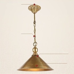 Lámpara colgante de latón puro estilo mini, tradicional, clásica, de metal.