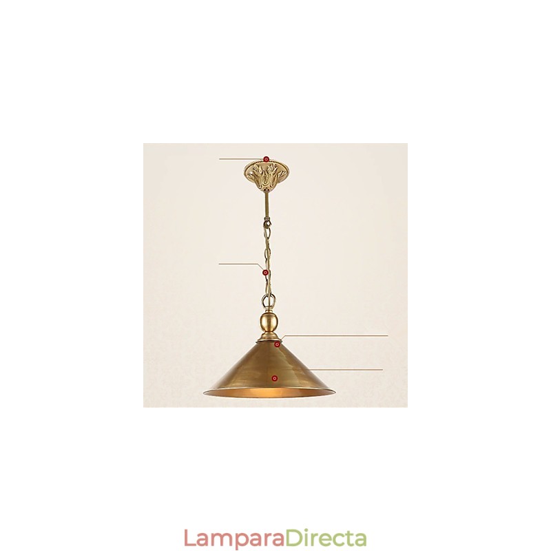 Lámpara colgante de latón puro estilo mini, tradicional, clásica, de metal.