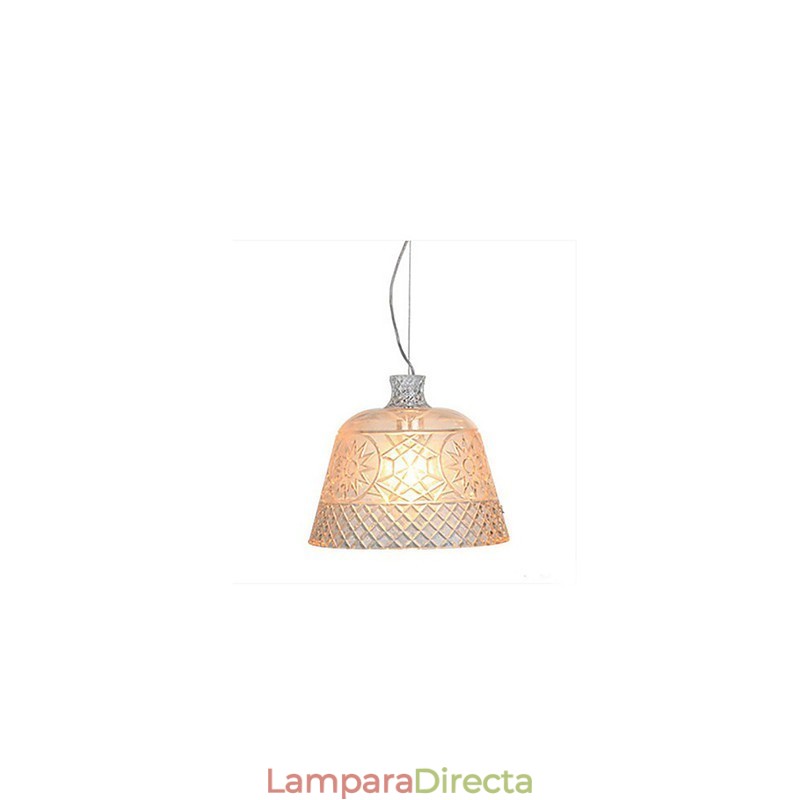 Lámpara de araña con colgante de vidrio tallado con arte decorativo