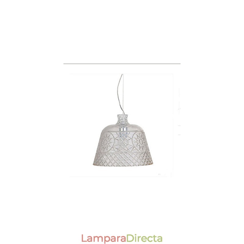 Lámpara de araña con colgante de vidrio tallado con arte decorativo