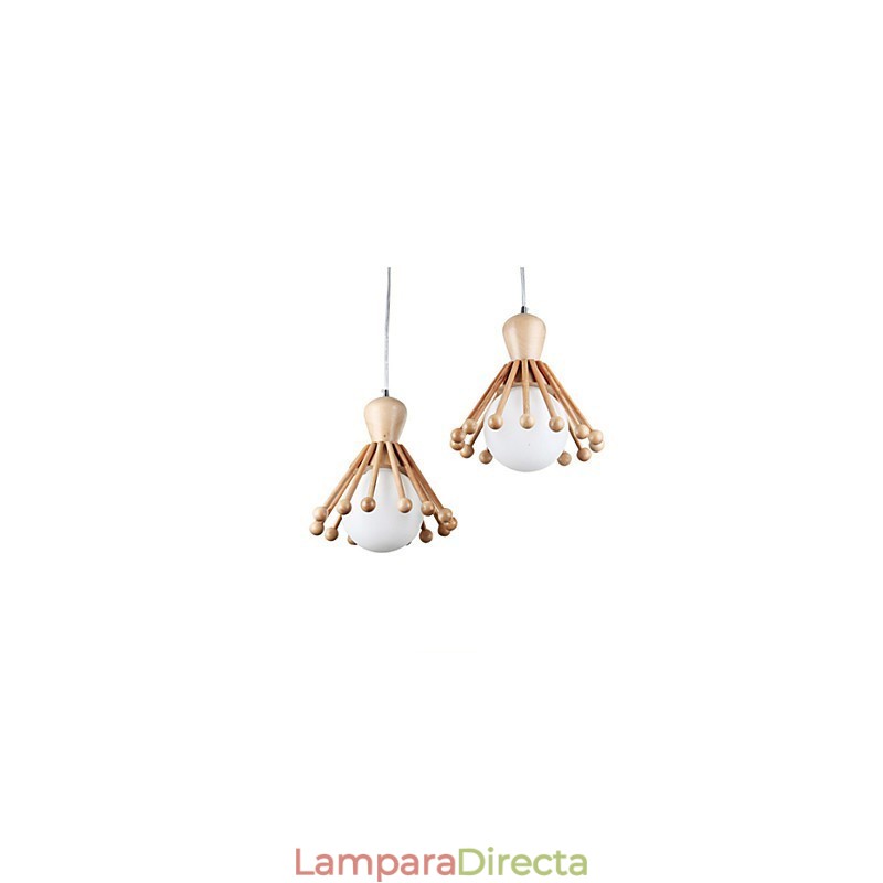 Lámpara de araña de madera para jardín, lámpara de araña nórdica sencilla de madera 2