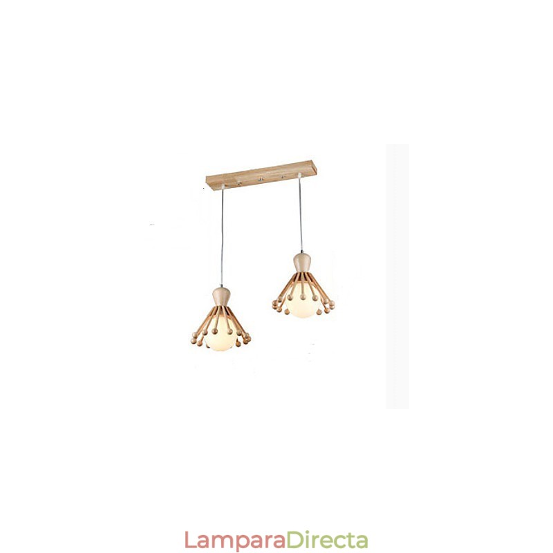 Lámpara de araña de madera para jardín, lámpara de araña nórdica sencilla de madera 2