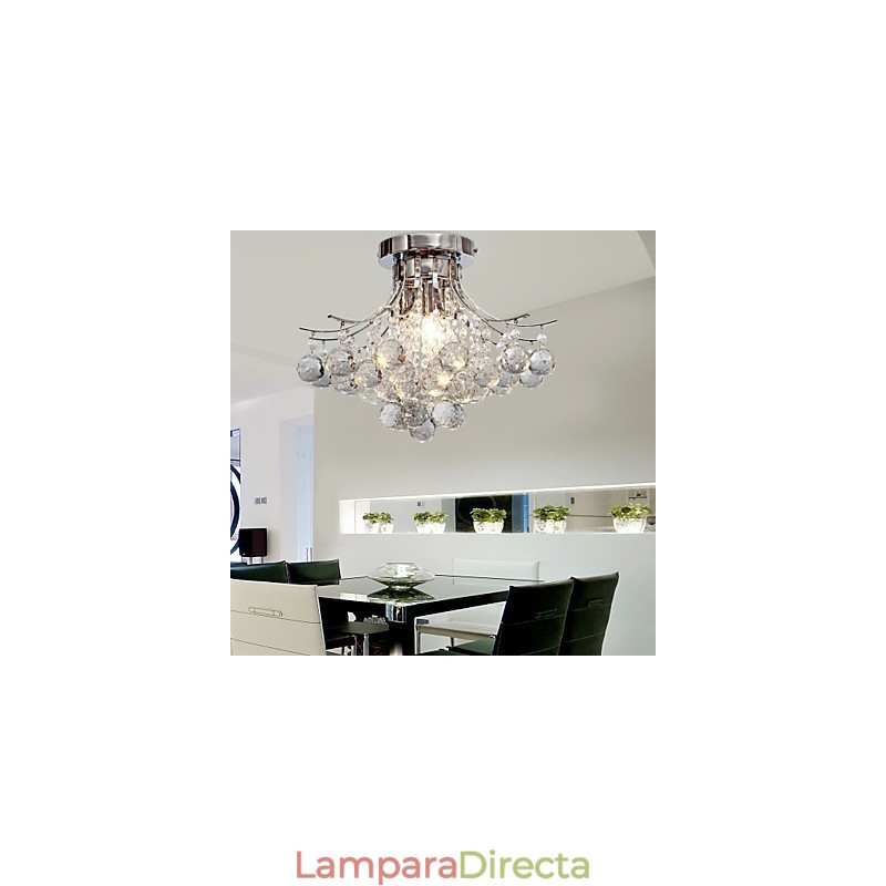 Lámpara de araña moderna de cristal de 3 luces
