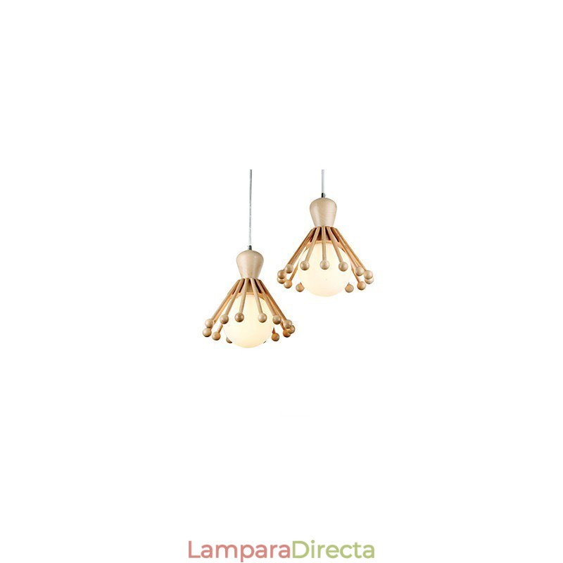 Lámpara de araña de madera para jardín, lámpara de araña nórdica sencilla de madera 2