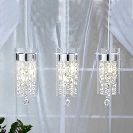 Lámpara colgante artística de cristal con pantallas de vidrio y base de bombilla G4
