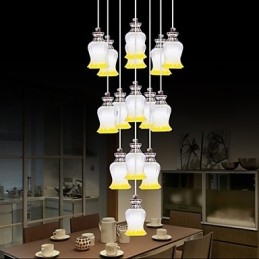 Restaurante 15 Cabezas De Moderno Simple Colgante De Cristal Colgante
