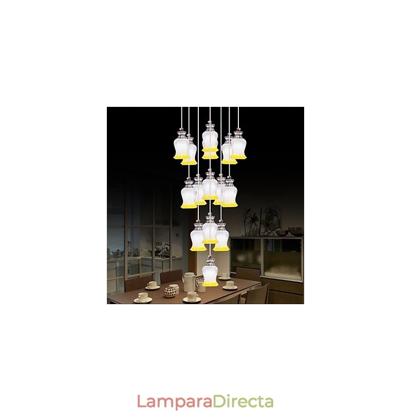 Restaurante 15 Cabezas De Moderno Simple Colgante De Cristal Colgante