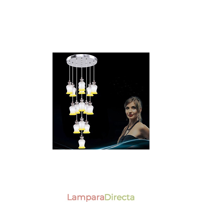 Restaurante 15 Cabezas De Moderno Simple Colgante De Cristal Colgante