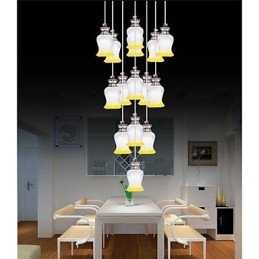 Restaurante 15 Cabezas De Moderno Simple Colgante De Cristal Colgante