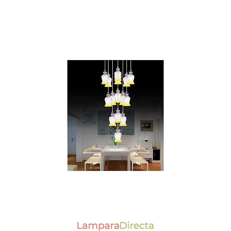 Restaurante 15 Cabezas De Moderno Simple Colgante De Cristal Colgante