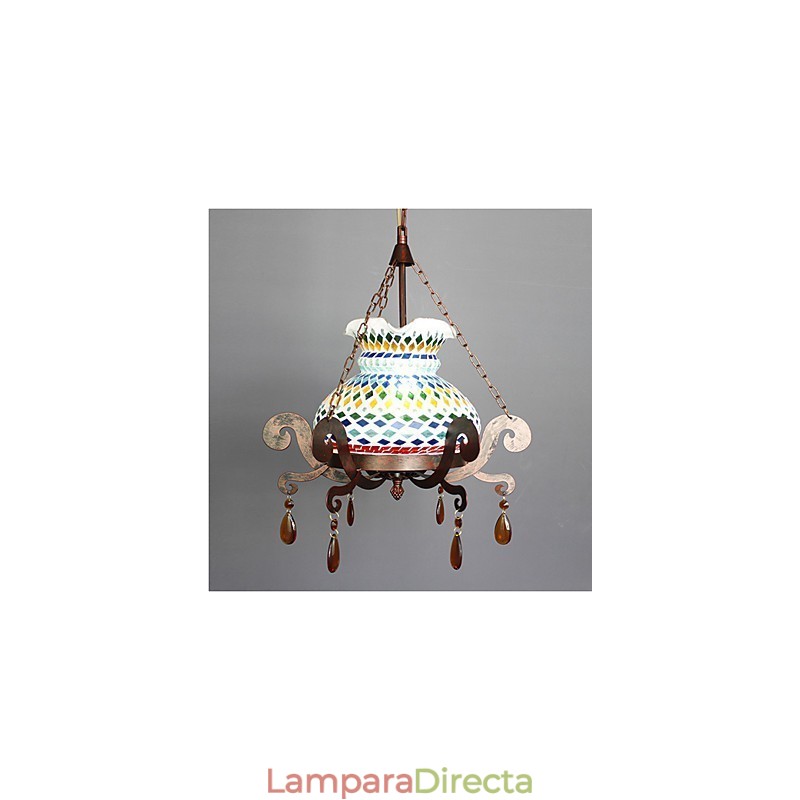 Lámpara de araña vintage de un solo asiento con diseño industrial pastoral