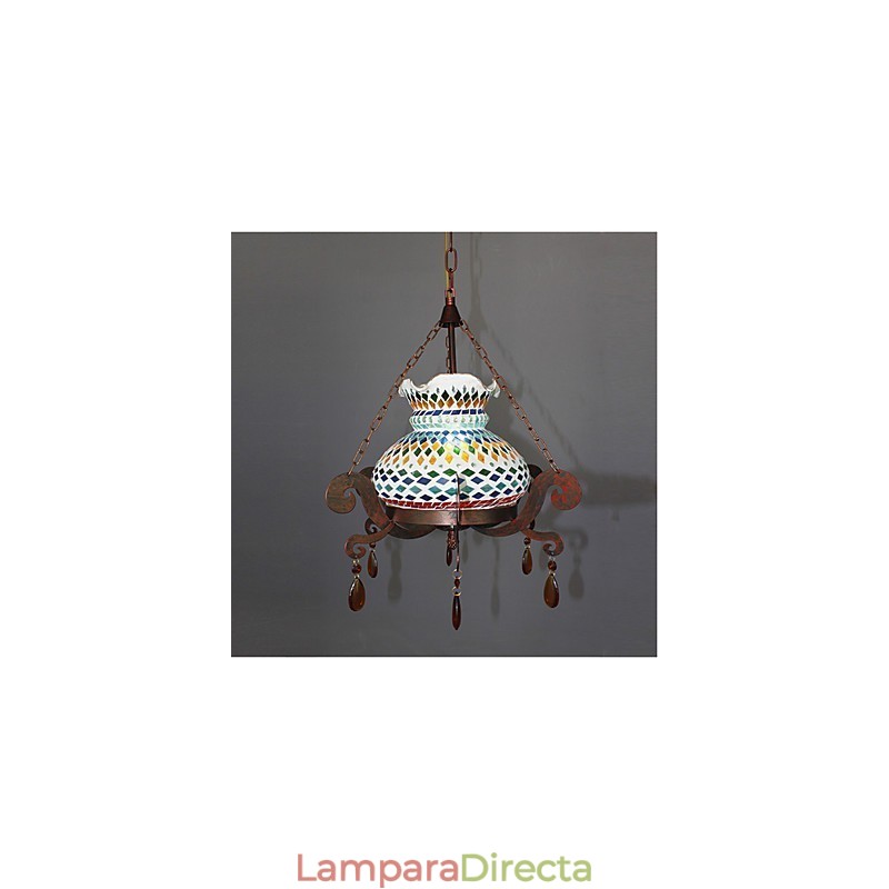 Lámpara de araña vintage de un solo asiento con diseño industrial pastoral