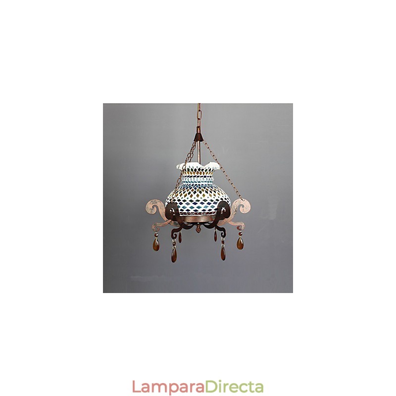 Lámpara de araña vintage de un solo asiento con diseño industrial pastoral