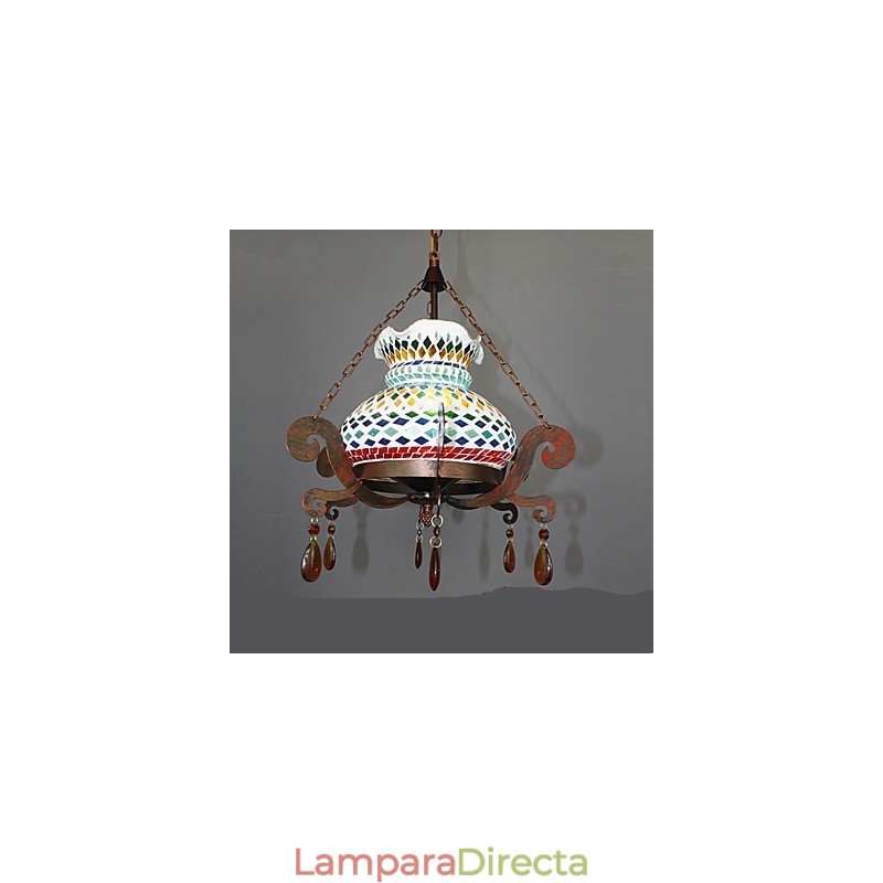 Lámpara de araña vintage de un solo asiento con diseño industrial pastoral