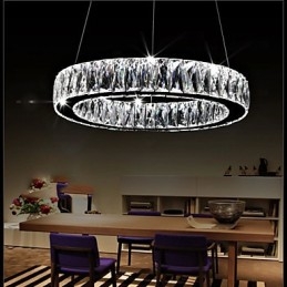 Lámparas de araña de cristal modernas con anillos individuales K9, lámparas de techo de cristal grandes para interiores