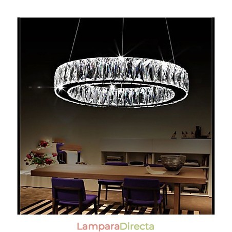Lámparas de araña de cristal modernas con anillos individuales K9, lámparas de techo de cristal grandes para interiores Lámparas de araña de cristal modernas con anillos individuales K9, lámparas de techo de cristal grandes para interiores