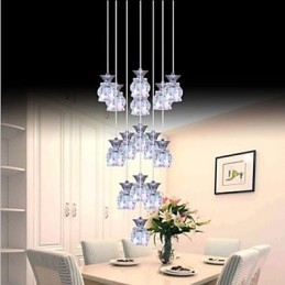 Restaurante 15 Cabezas De Moderno Simple Colgante De Cristal Colgante