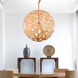 Lámpara de araña estilo mini linterna de madera de bambú