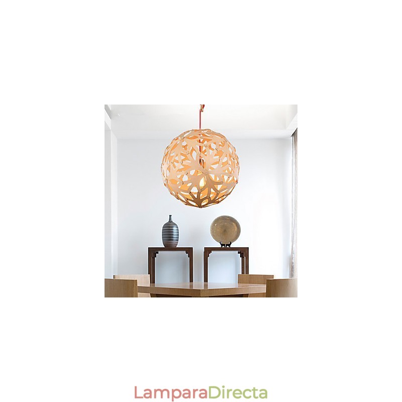 Lámpara de araña estilo mini linterna de madera de bambú