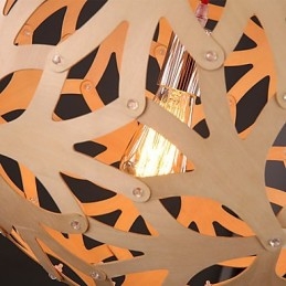 Lámpara de araña estilo mini linterna de madera de bambú