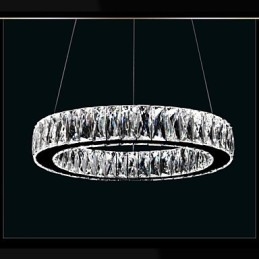 Lámparas de araña de cristal modernas con anillos individuales K9, lámparas de techo de cristal grandes para interiores