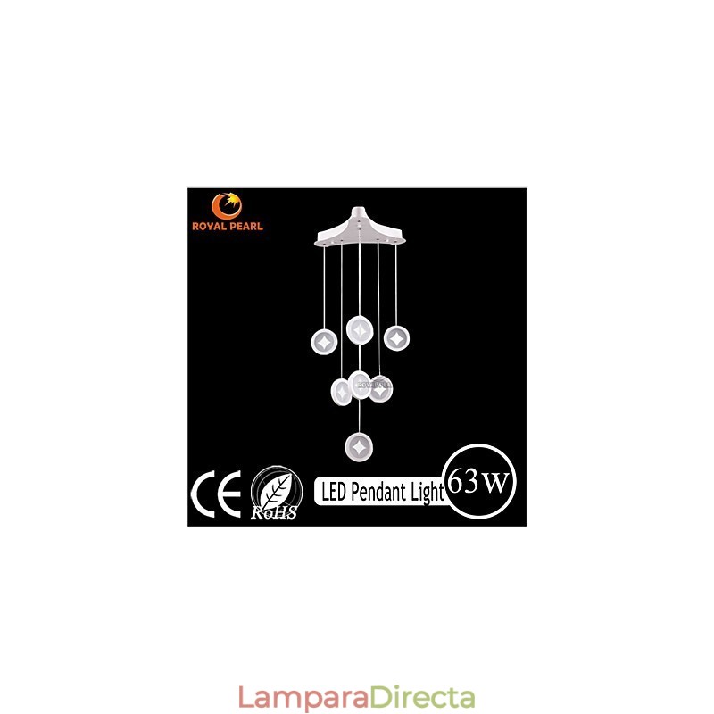 Lámpara colgante de 63 W, iluminación decorativa moderna para el hogar
