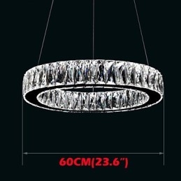 Lámparas de araña de cristal modernas con anillos individuales K9, lámparas de techo de cristal grandes para interiores