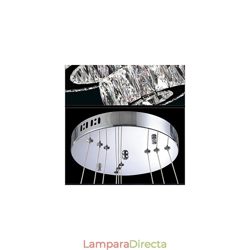 Lámparas de araña de cristal modernas con anillos individuales K9, lámparas de techo de cristal grandes para interiores