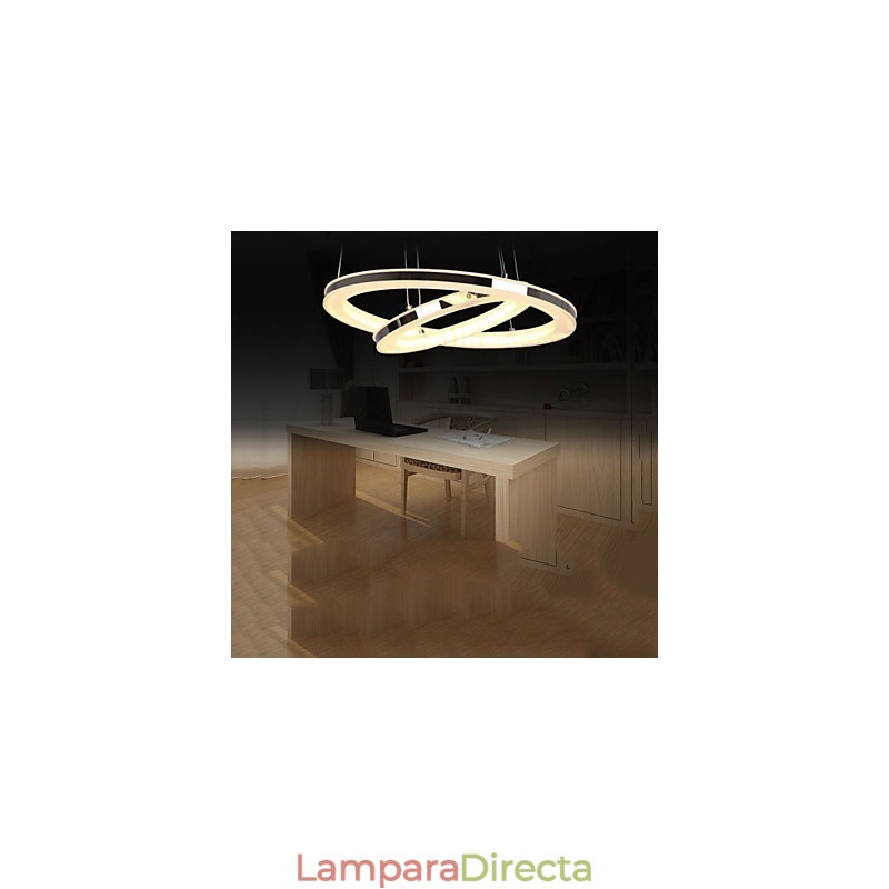Lámpara colgante de acrílico redonda con 2 anillos