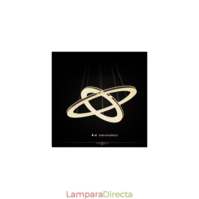 Lámpara colgante de acrílico redonda con 2 anillos