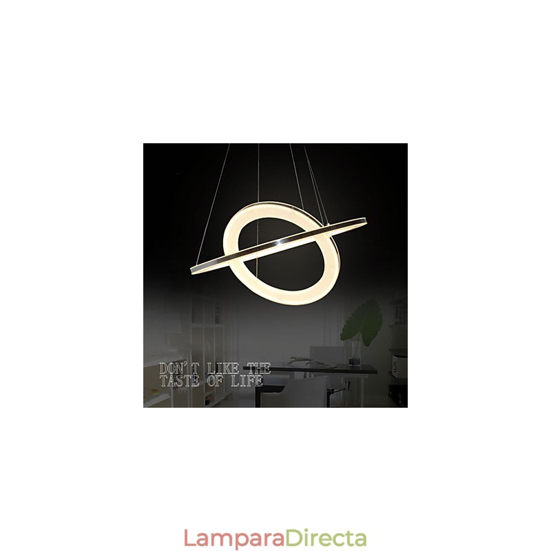 Lámpara colgante de acrílico redonda con 2 anillos