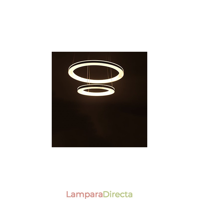 Lámpara colgante de acrílico redonda con 2 anillos