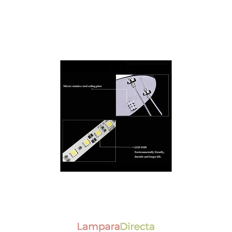 Lámpara colgante de acrílico redonda con 2 anillos