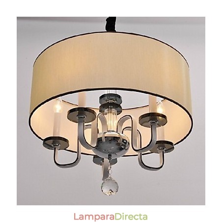Lámpara colgante moderna contemporánea de metal cromado y cristal Lámpara colgante moderna contemporánea de metal cromado y cristal