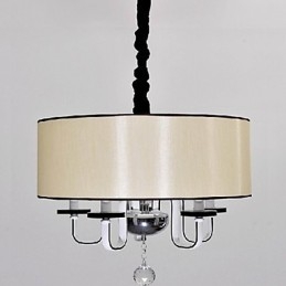 Lámpara colgante moderna contemporánea de metal cromado y cristal