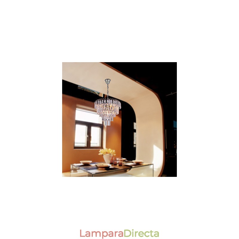 Lámpara de araña de cristal exuberante