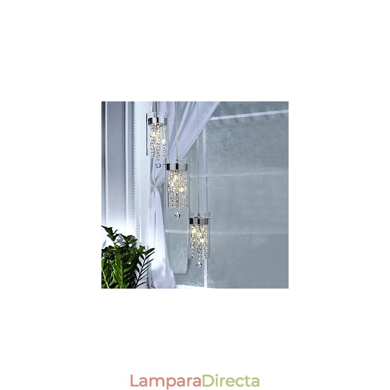 Lámpara colgante artística de cristal con pantallas de vidrio