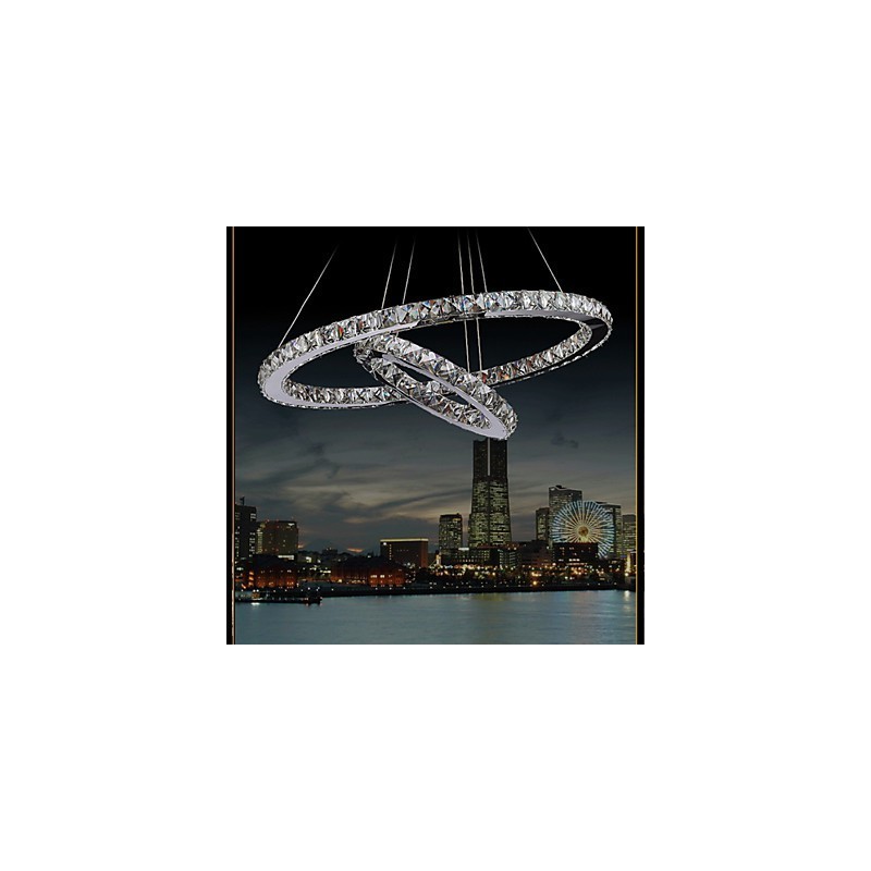 Lámpara colgante de hotel, lámpara de araña de cristal, lámparas de techo, accesorios con blanco cálido y frío