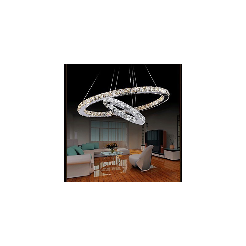 Lámpara colgante de hotel, lámpara de araña de cristal, lámparas de techo, accesorios con blanco cálido y frío