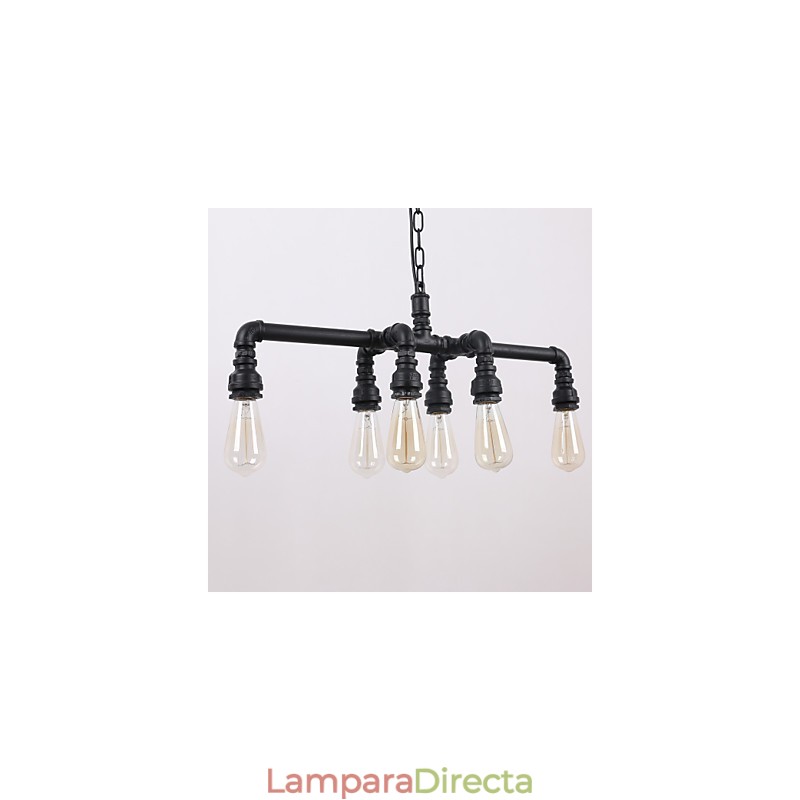 Lámpara colgante con pintura retro de tubería de agua