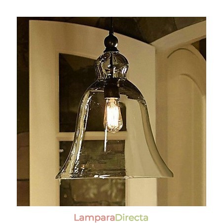 Lámpara colgante de cristal con pintura estilo campestre en miniatura