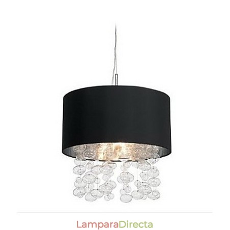 Lámpara colgante moderna con 7 luces y pantalla de tela negra (base) Lámpara colgante moderna con 7 luces y pantalla de tela negra (base)