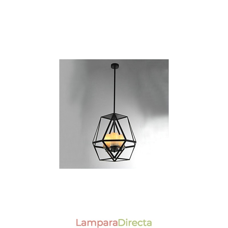 Lámpara colgante de metal con pintura estilo campestre en miniatura